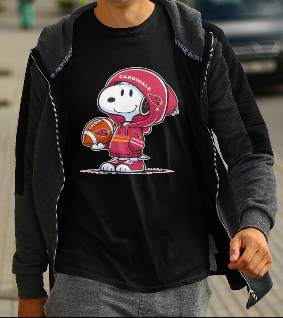 Snoopy Arizona Cardinals Football And Ball T-Shirt