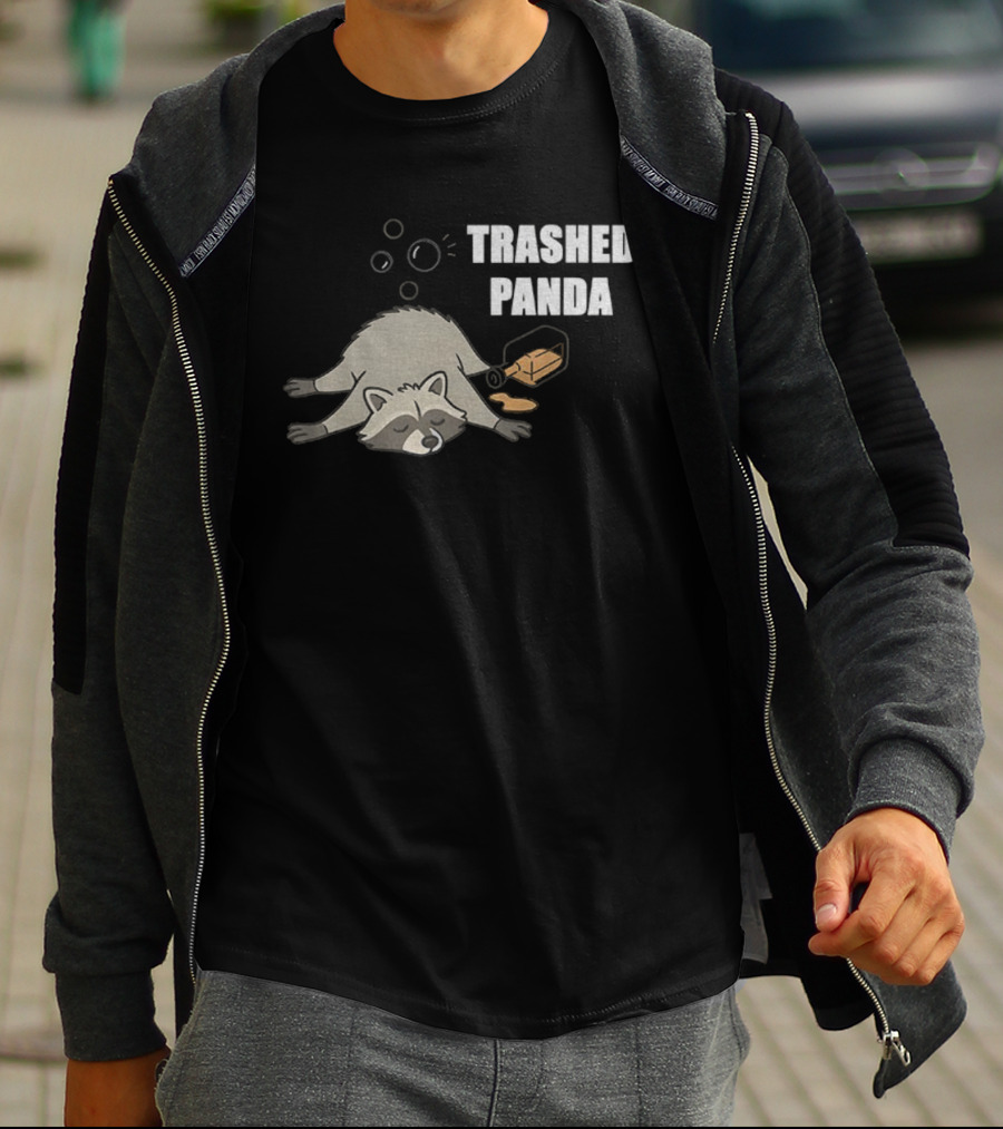 Trashed Panda Raccoon True Story Virginia Liquor Adventure T-Shirt