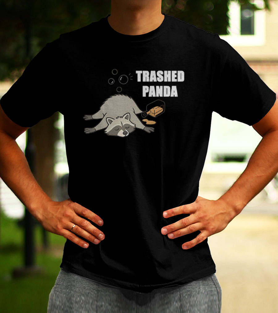 Trashed Panda Raccoon True Story Virginia Liquor Adventure T-Shirt