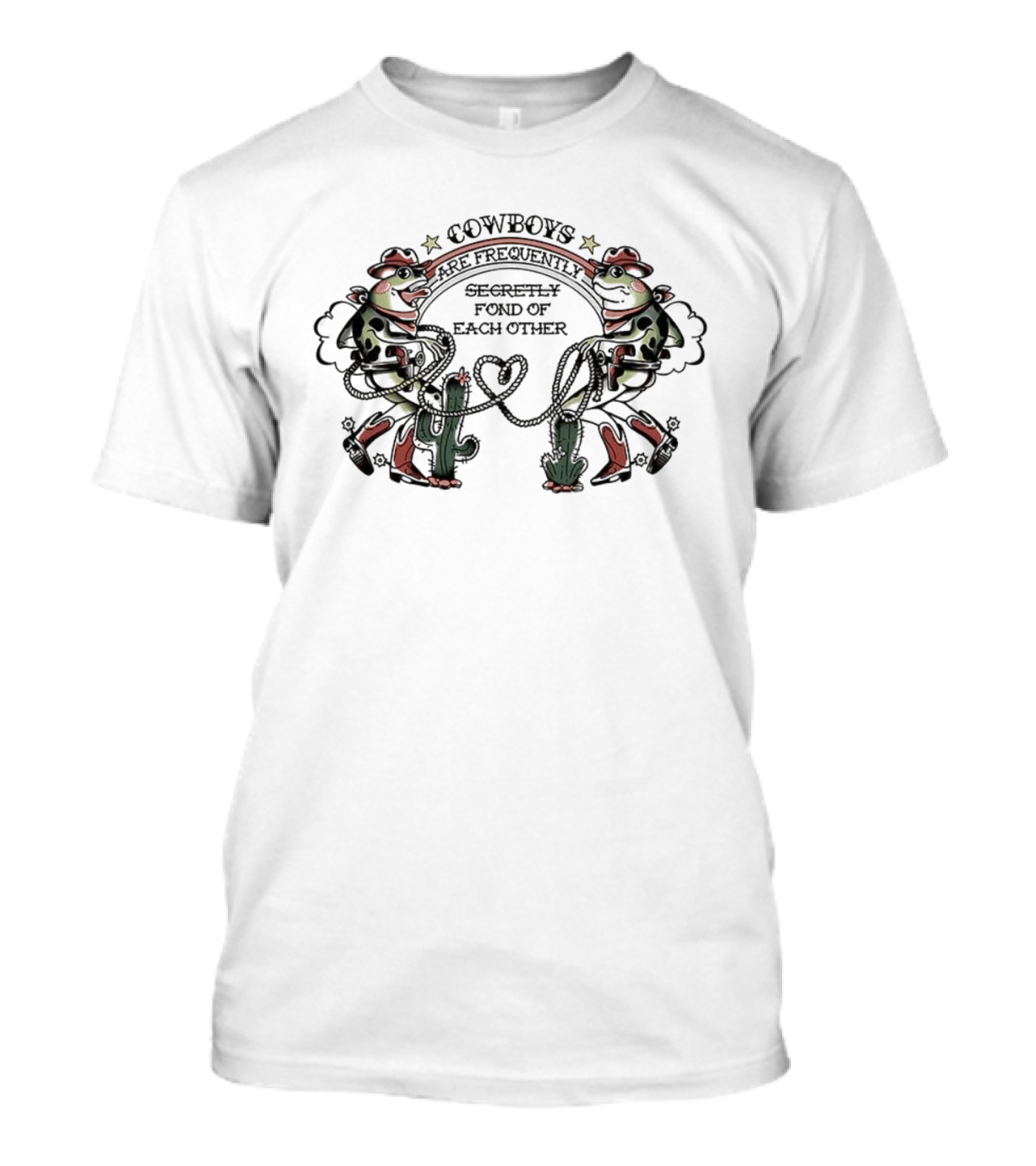 Cowboys Are Secretly Fond Of Each Other Frog Cactus Rodeo T-Shirt