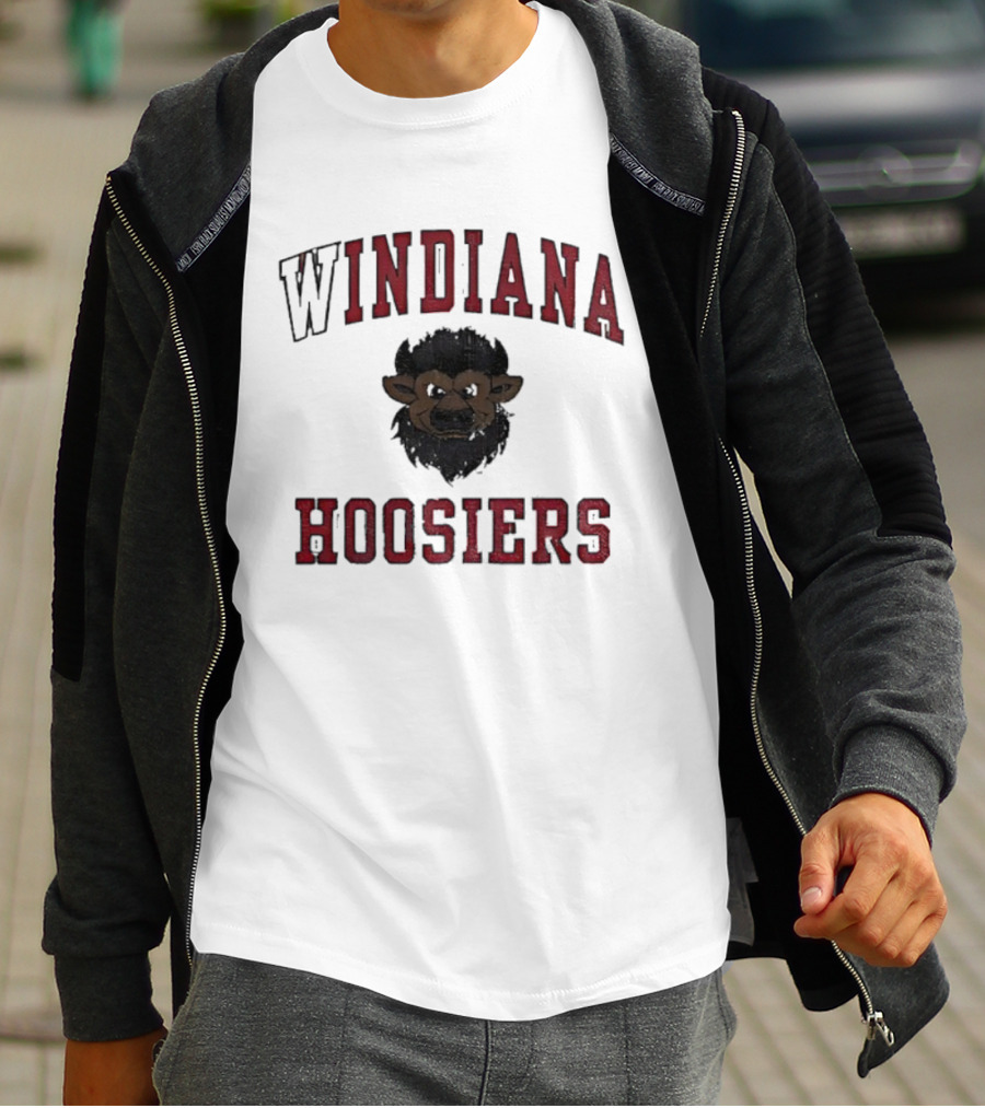 Indiana Hoosiers Vintage Buffalo Head Curved Style T-Shirt