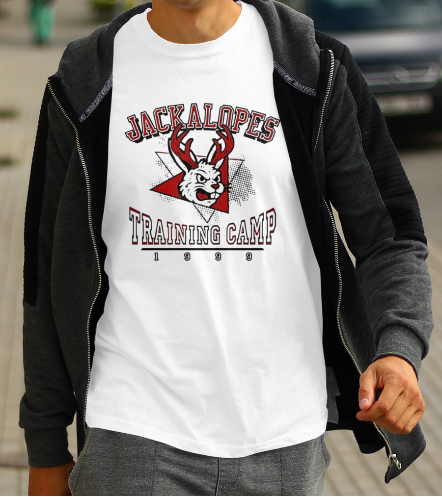 Jackalopes Training Camp 1999 Vintage Red Black Antler Head Design T-Shirt