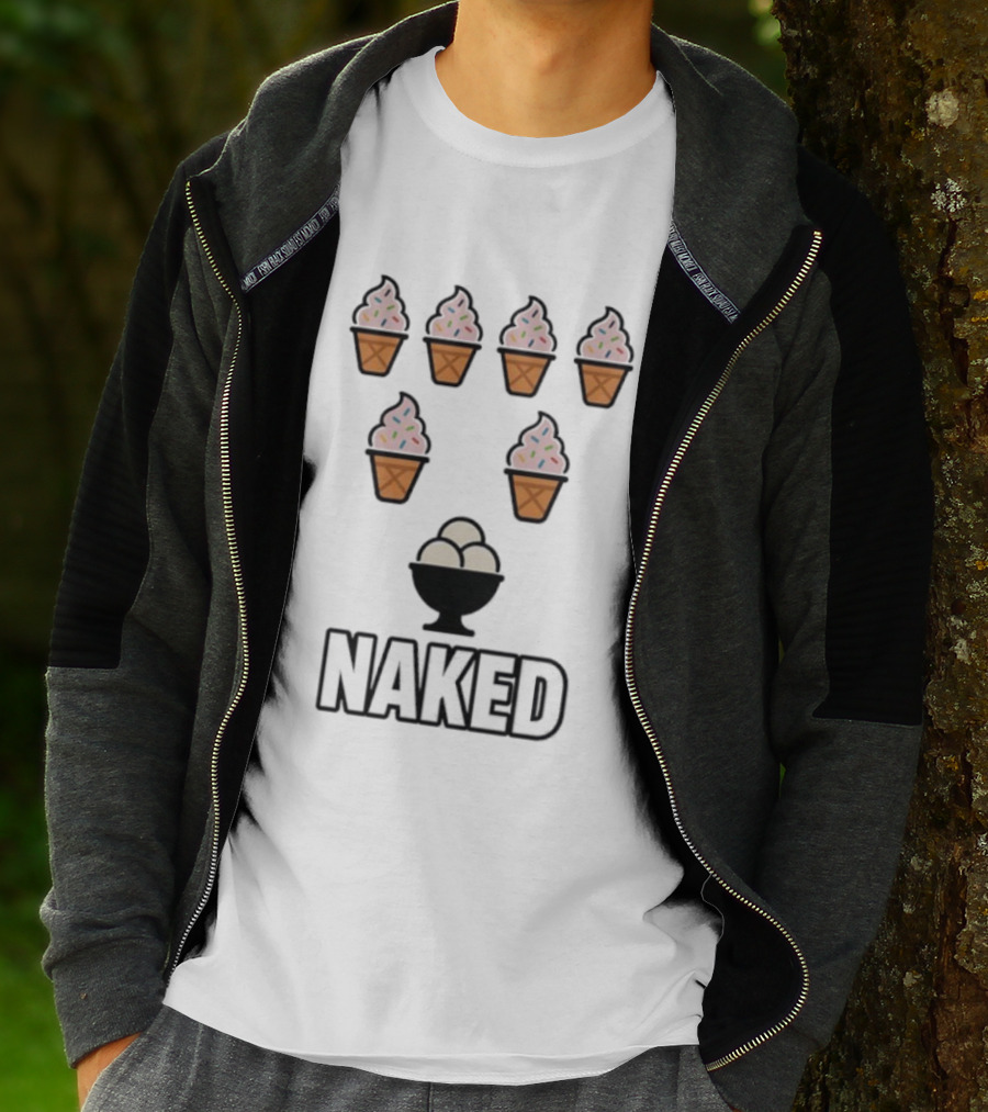 Naked Ice Cream Cones Sprinkles Bowl T-Shirt