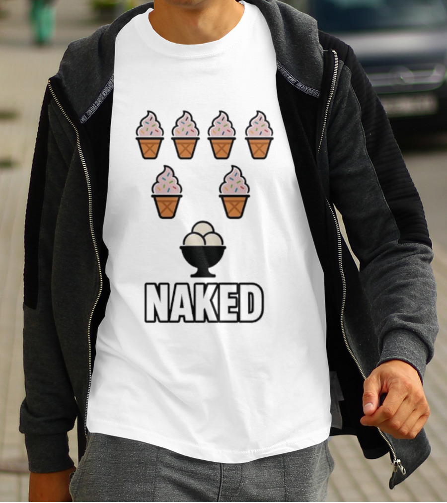 Naked Ice Cream Cones Sprinkles Bowl T-Shirt