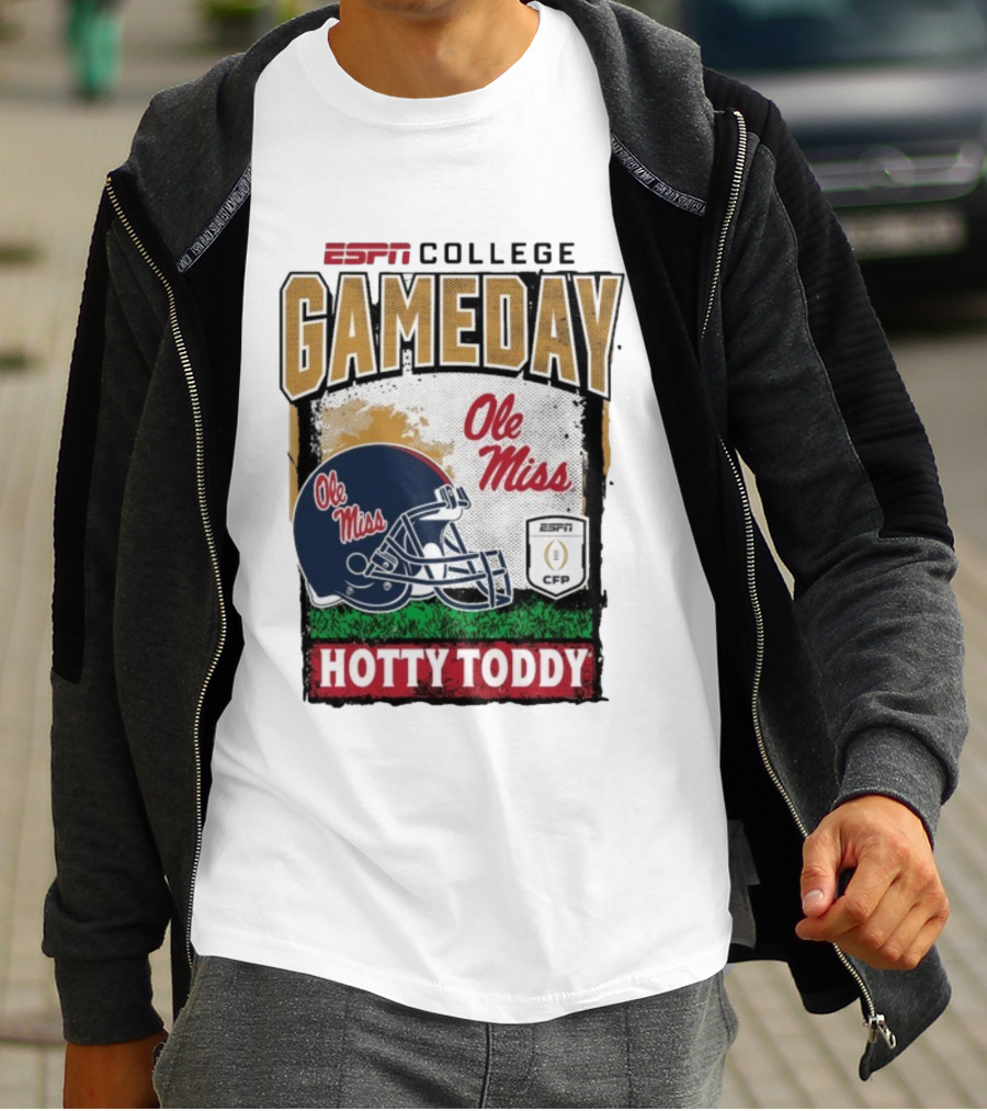 ESPN College Football Gameday Ole Miss Helmet Hotty Toddy CFP T-Shirt