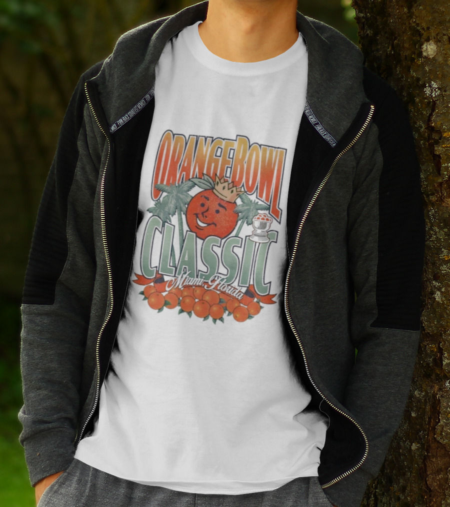 Orange Bowl Classic Miami Crowned Orange Palm Trees Vintage T-Shirt