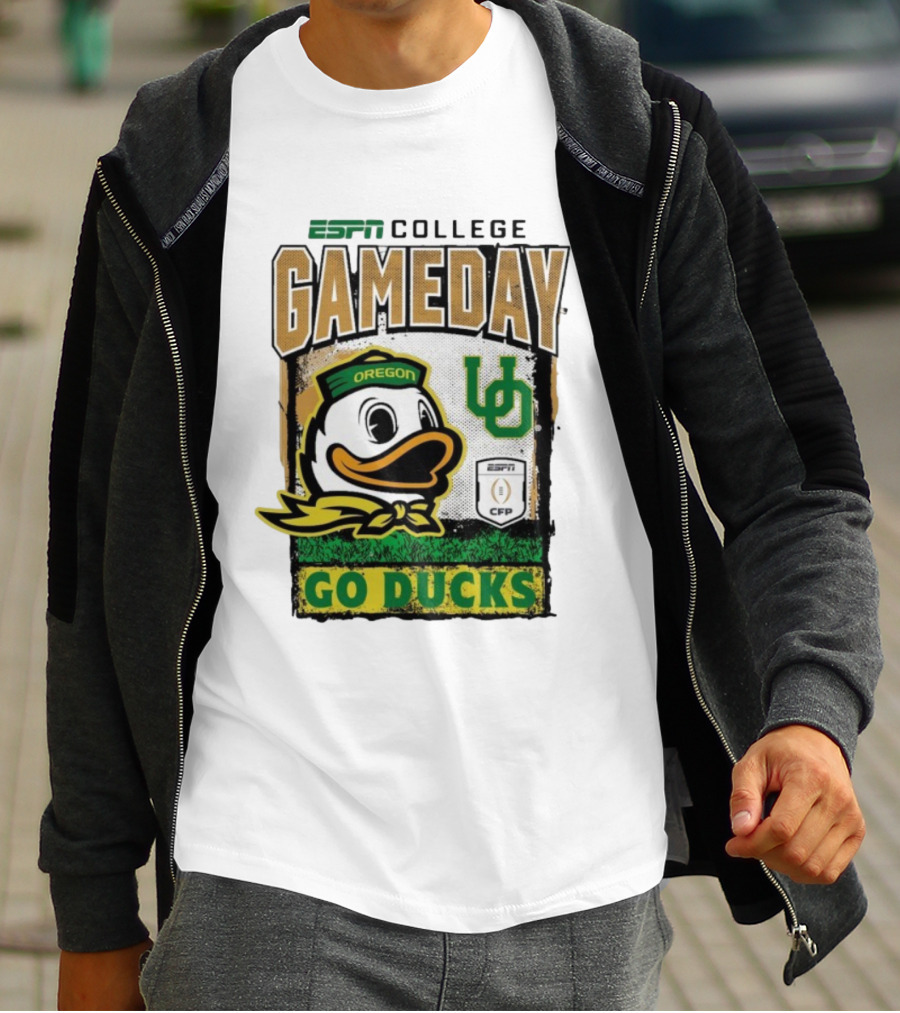 ESPN College Gameday Oregon Ducks UO CFP Go Ducks Mascot T-Shirt