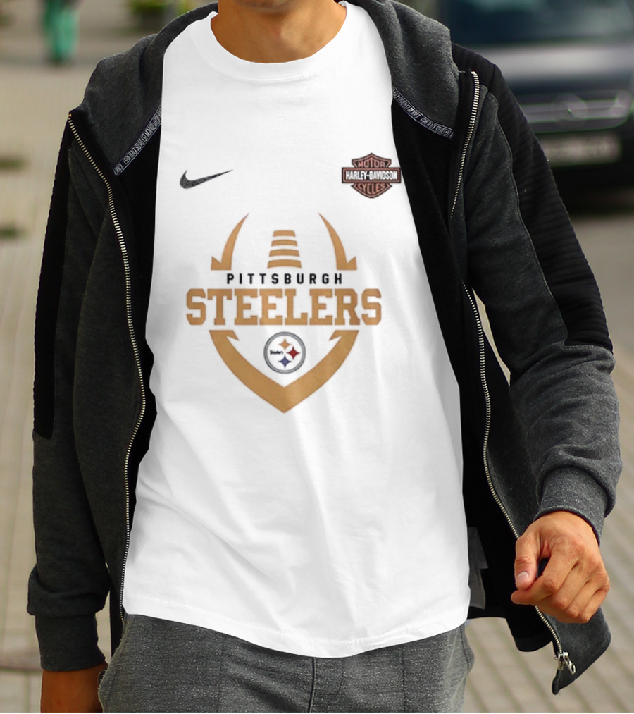 Pittsburgh Steelers Harley Davidson Cycles Live To Ride Snoopy Nike T-Shirt