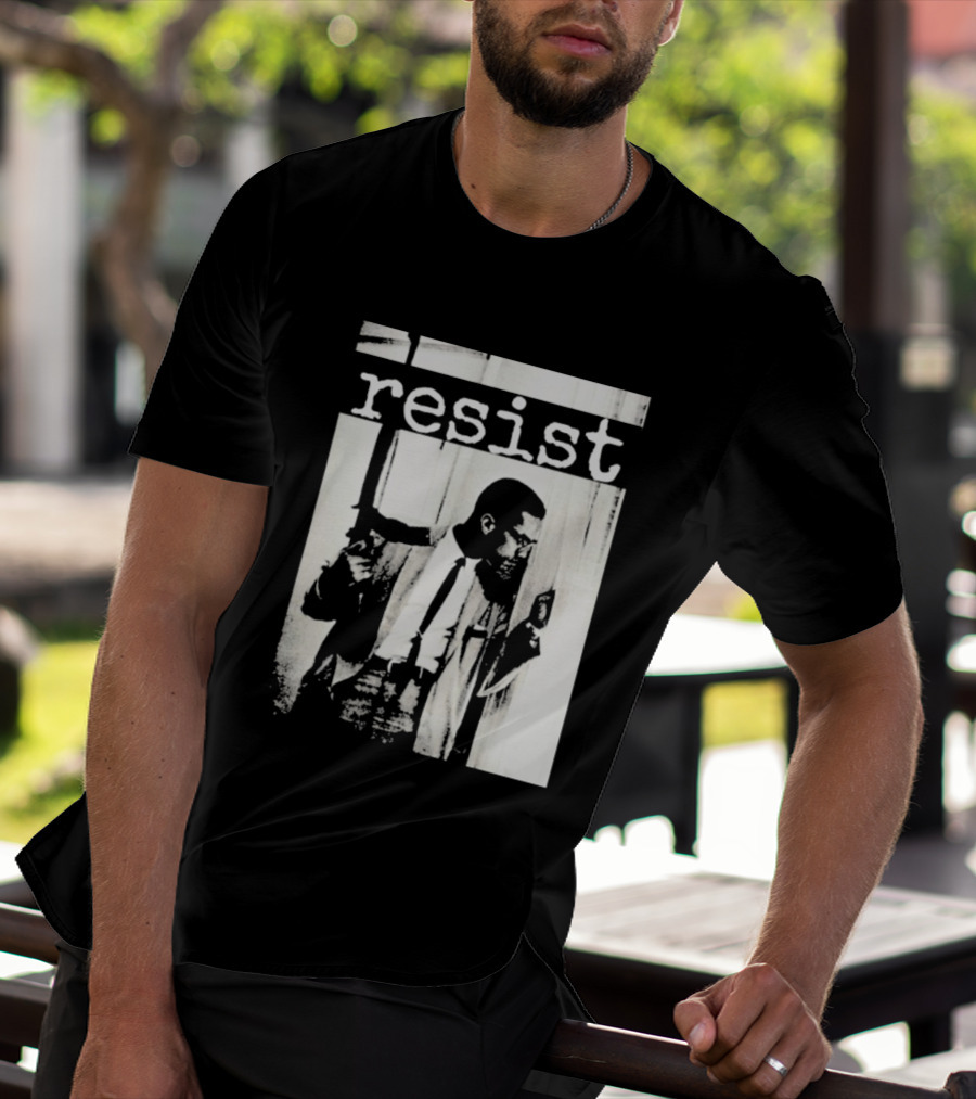 Malcolm X Resist Powerful Message Imagery T-Shirt