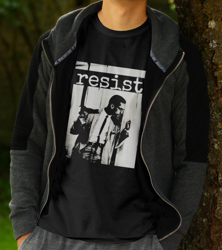 Malcolm X Resist Powerful Message Imagery T-Shirt
