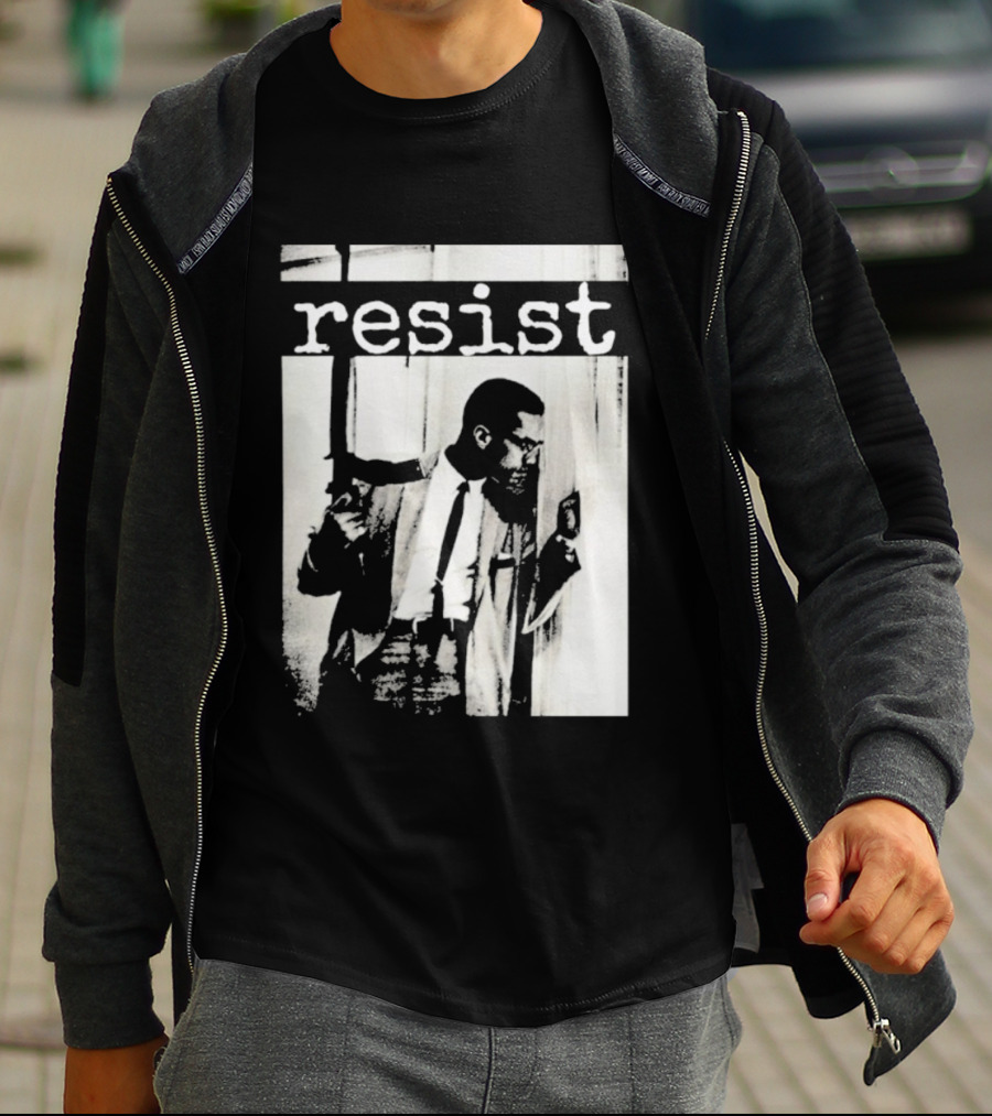 Malcolm X Resist Powerful Message Imagery T-Shirt