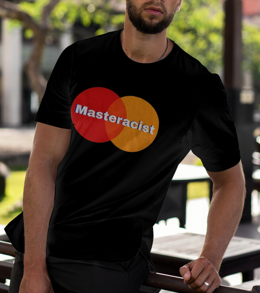 Masterracist Mastercard Parody Iconic Red Orange Overlapping Circles T-Shirt