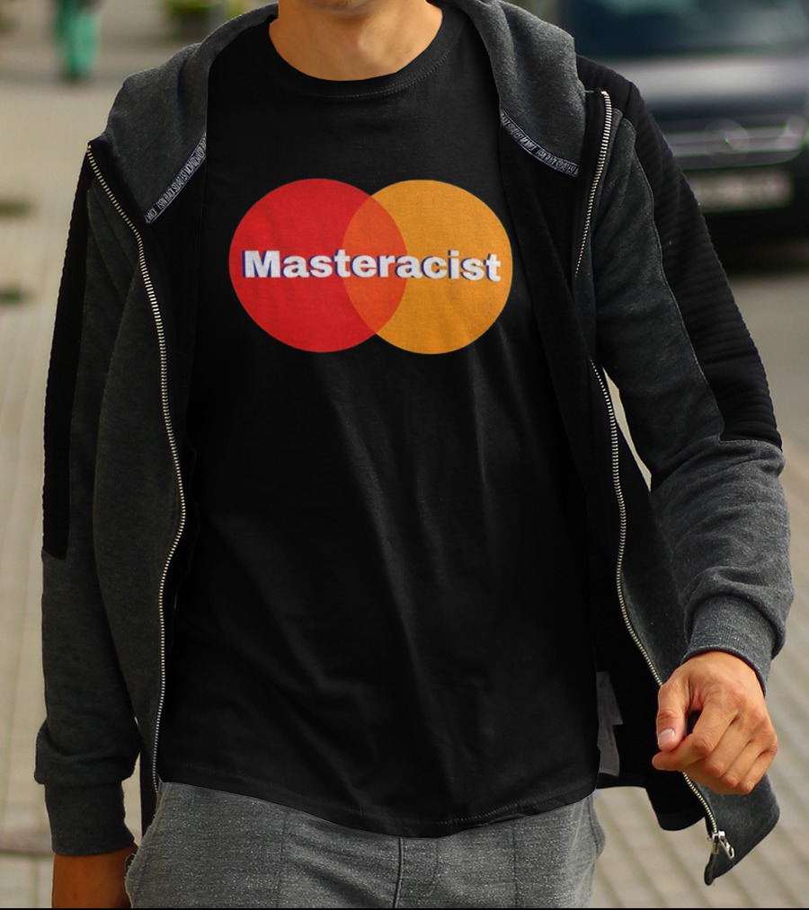 Masterracist Mastercard Parody Iconic Red Orange Overlapping Circles T-Shirt