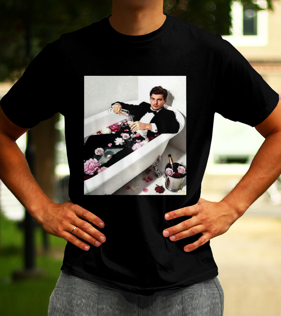 Max Verstappen Oracle Red Bull F1 Elegant Tuxedo Bathtub Roses T-Shirt