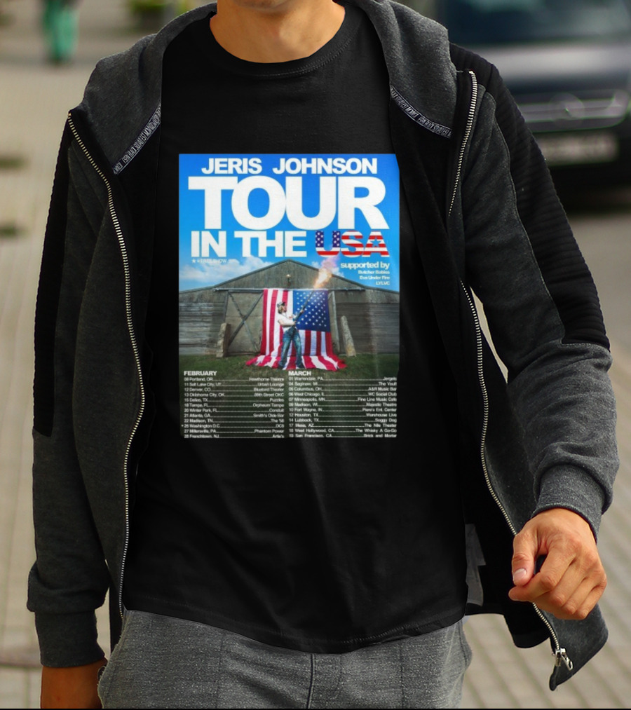 Jeris Johnson Tour In The USA February March 2026 Fireshow Supported By Butcher Babies Bun Under Fire Lylvc T-Shirt