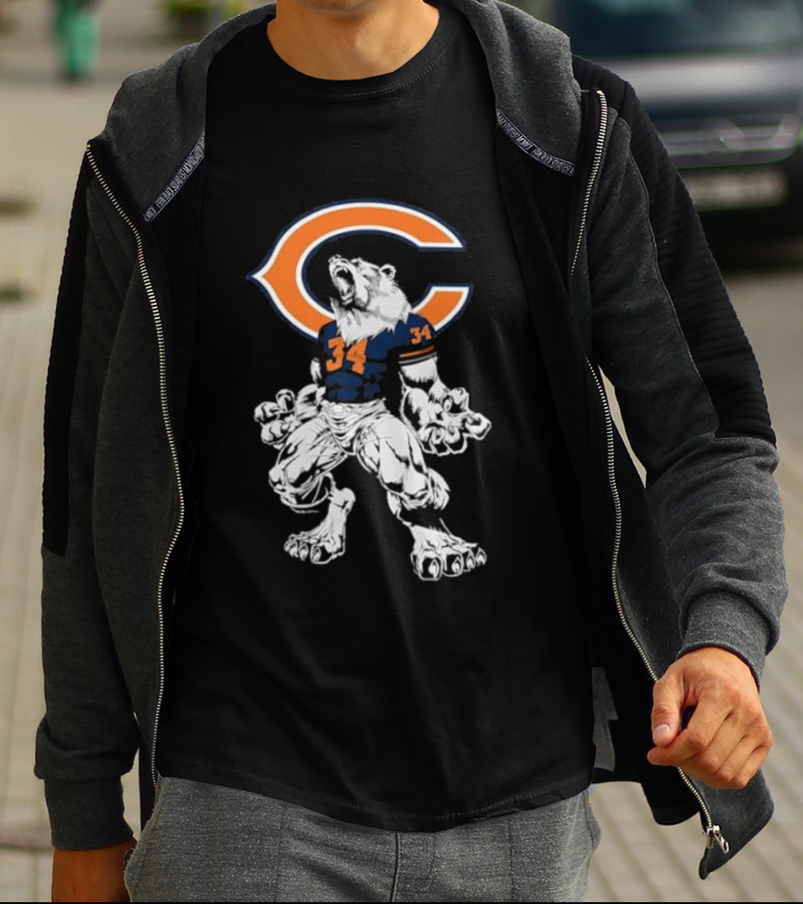 Chicago Bears Mascot Iconic Scream 34 Fan Favorite Football Team Apparel T-Shirt