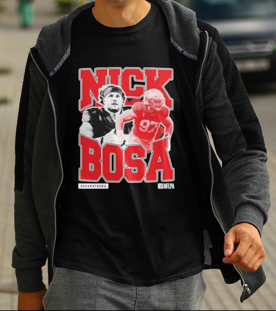 Nick Bosa Dreamathon NFLPA 97 Football Player Portrait T-Shirt