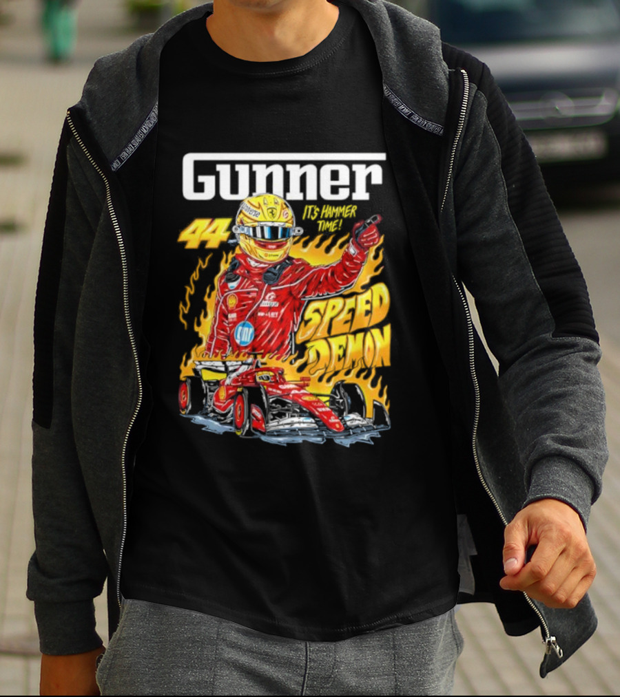 Gunner 44 Speed Demon Lewis Hamilton It's Hammer Time Racing Legend T-Shirt