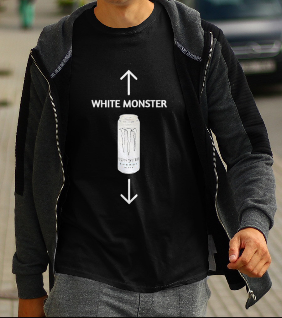 White Monster Energy Drink Can T-Shirt