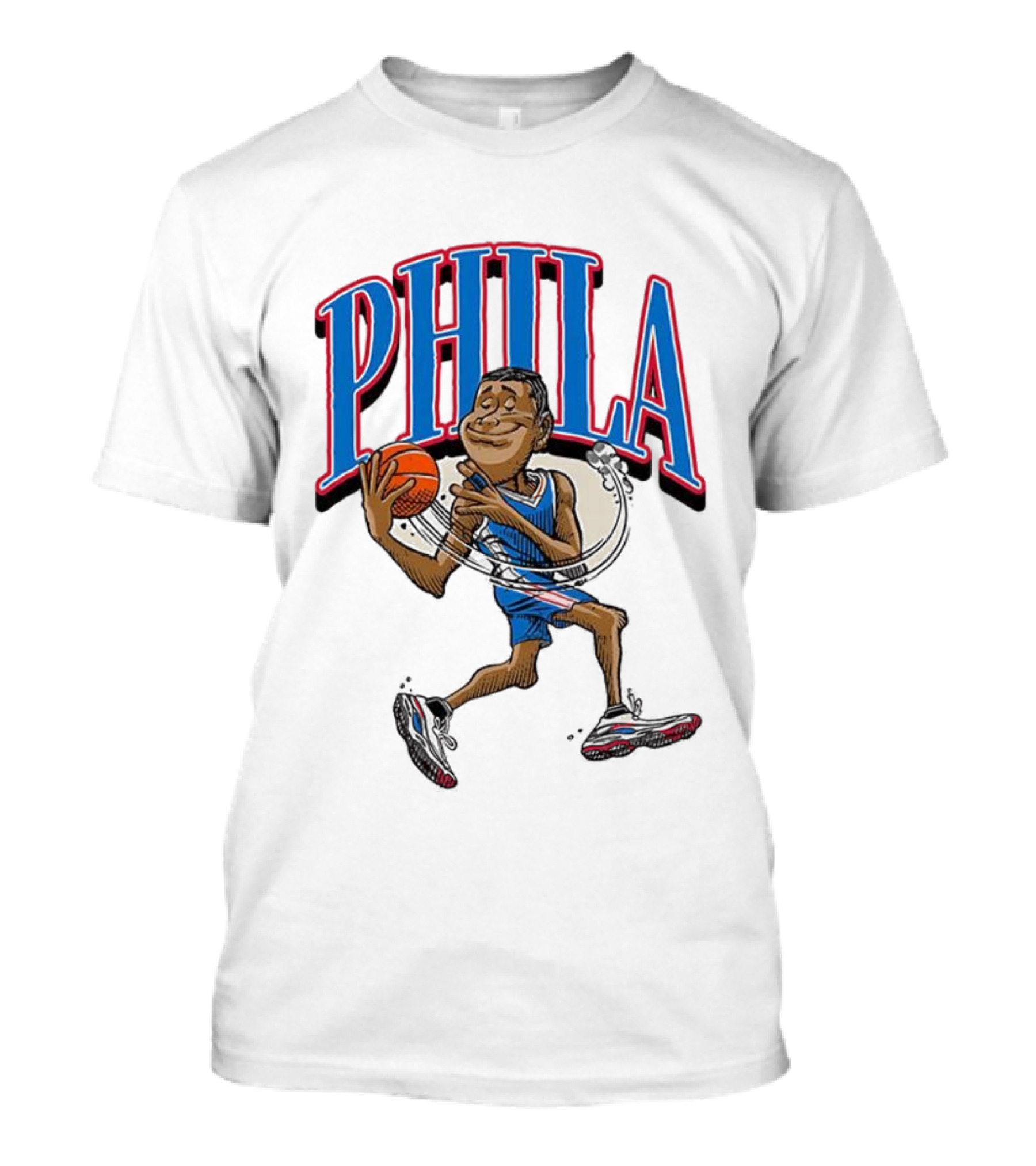 PHILA Basketball Player Cartoon With Ball T-Shirt