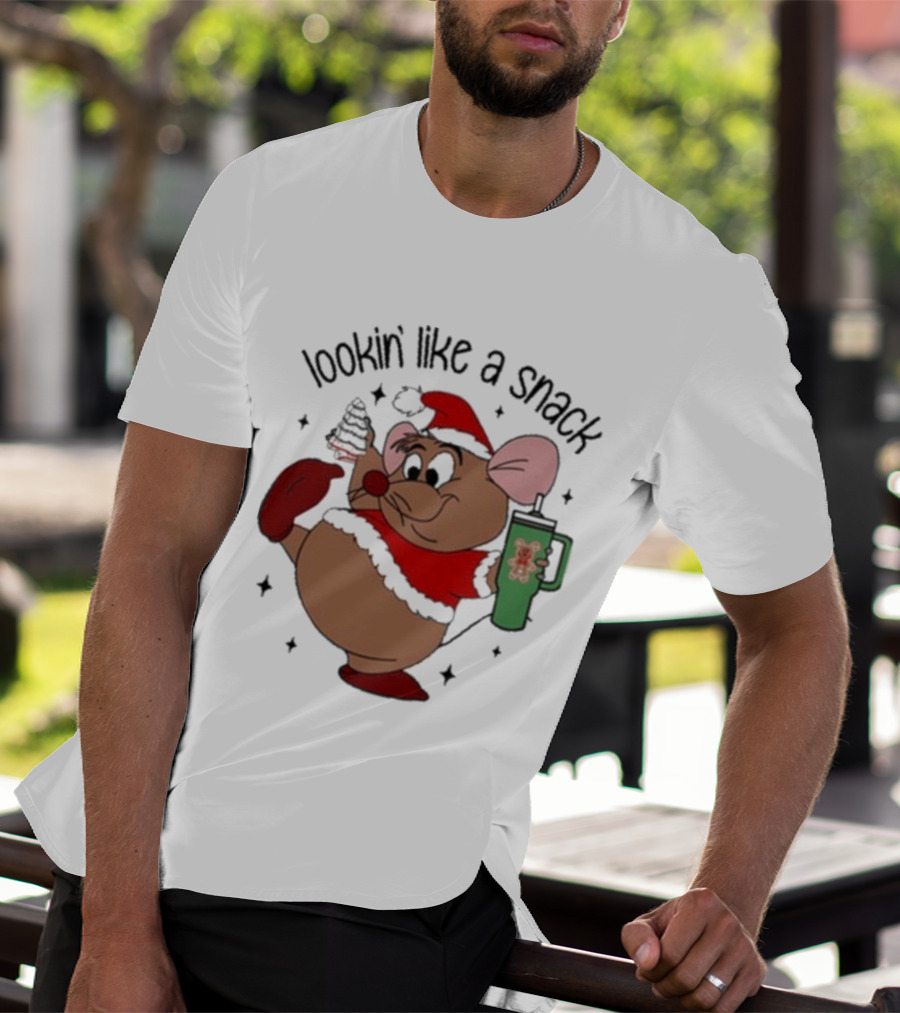 Christmas Cartoon Mouse Lookin' Like A Snack Fat Rat T-Shirt