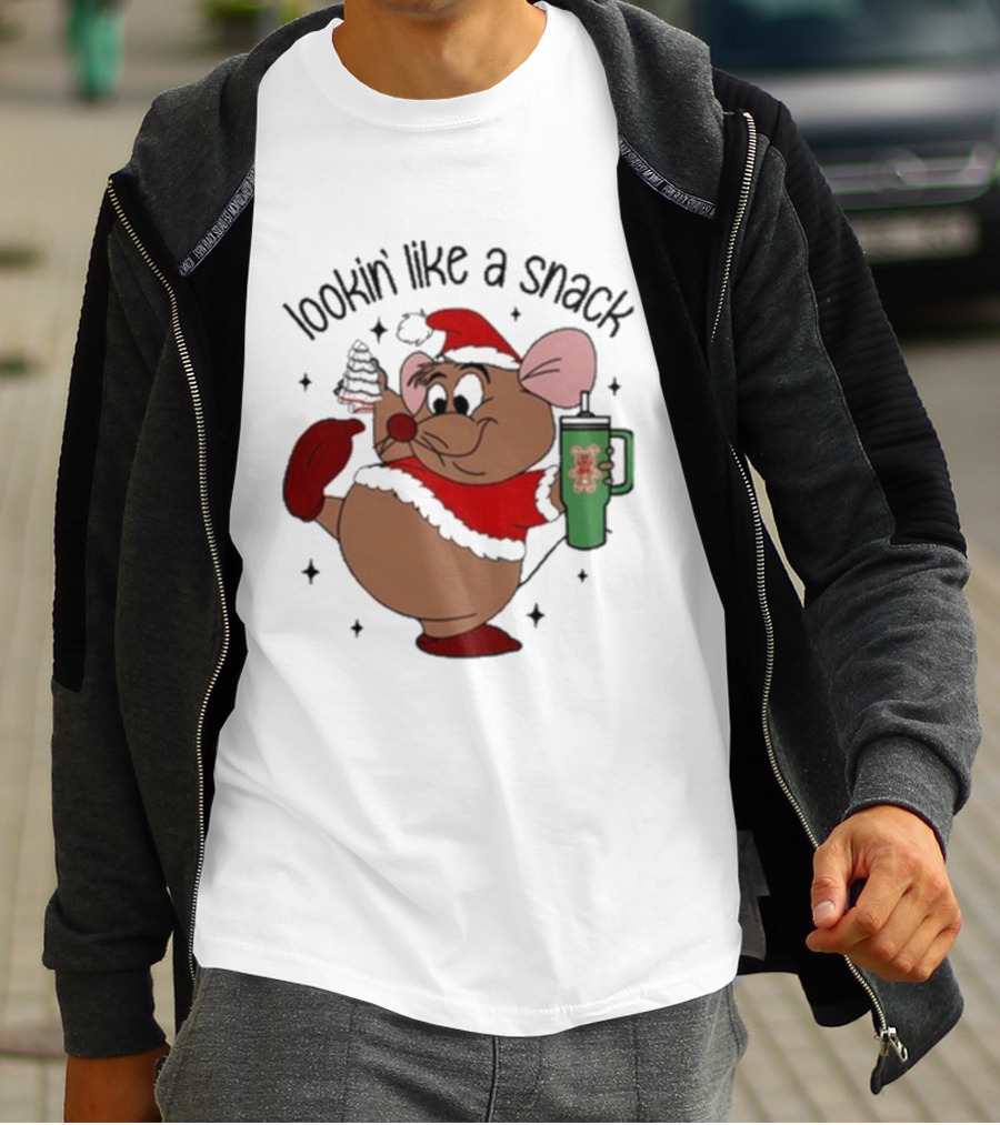 Christmas Cartoon Mouse Lookin' Like A Snack Fat Rat T-Shirt