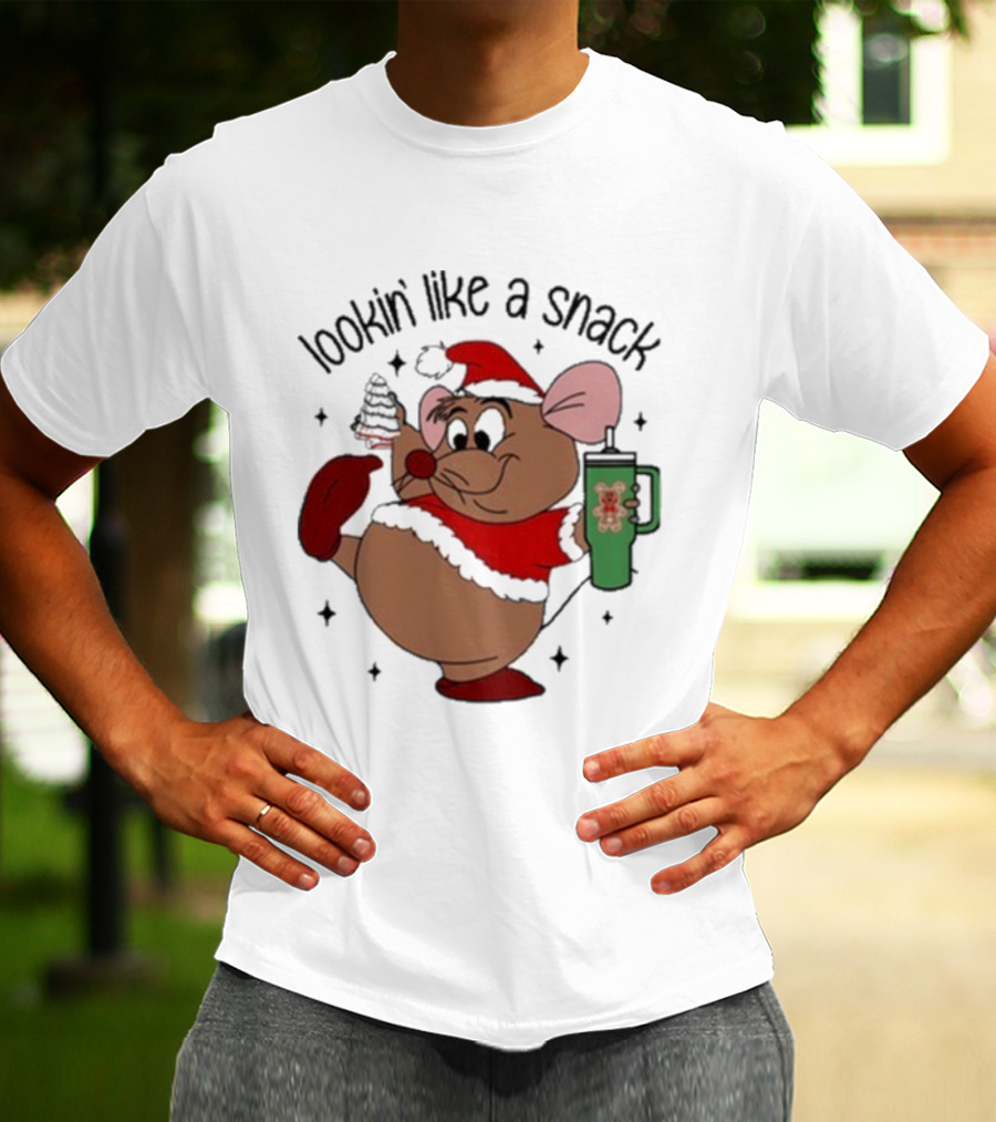 Christmas Cartoon Mouse Lookin' Like A Snack Fat Rat T-Shirt