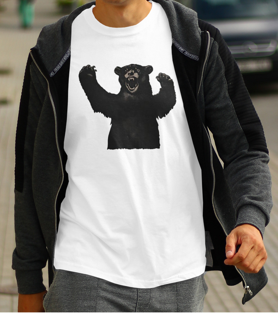 Bear Schmidt Fierce Roaring Black Bear Iconic Expression T-Shirt