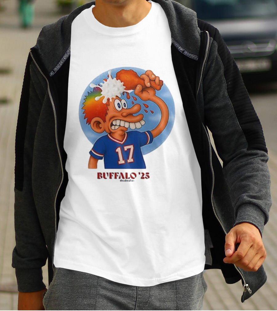 Buffalo Bills Cartoon Character Chicken Wing Helmet 17 Buffalo '25 T-Shirt
