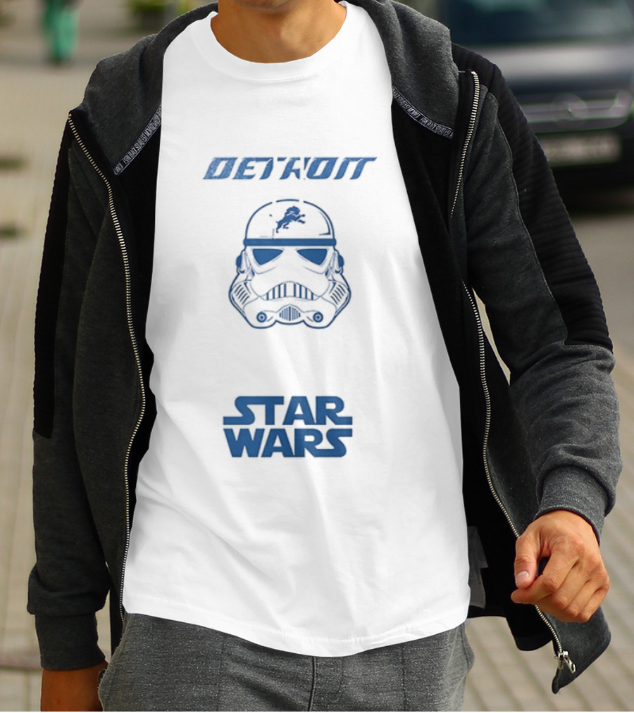 Detroit Lions Stormtrooper Star Wars Collaboration Fan Apparel T-Shirt
