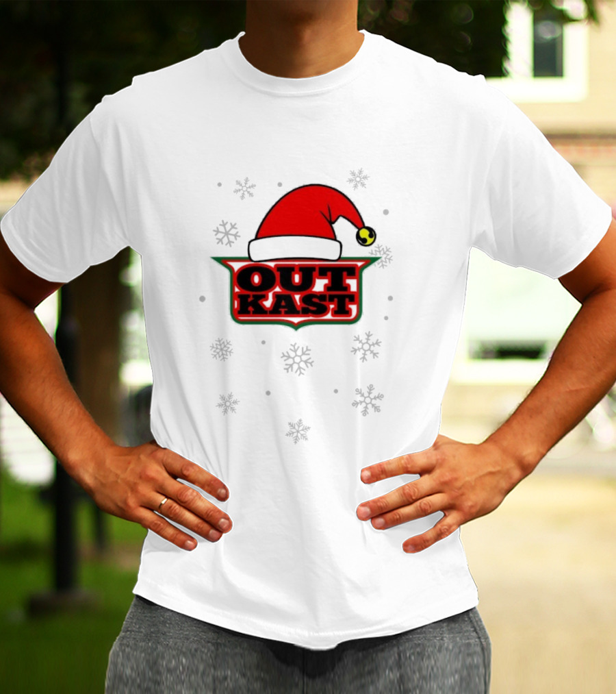 Outkast Christmas Santa Hat Snowflakes T-Shirt