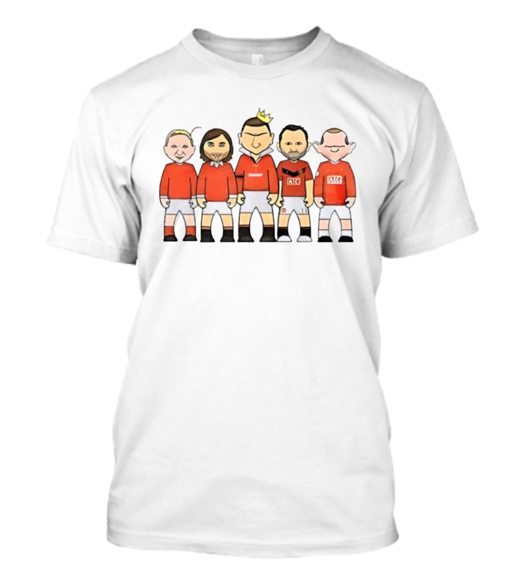 Manchester Legends Cartoon Characters Crewneck Retro Football Icons T-Shirt