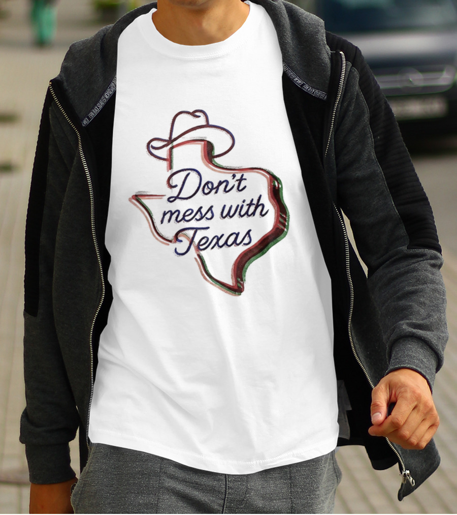 Don’t Mess With Texas Cowboy Hat Outline Map T-Shirt