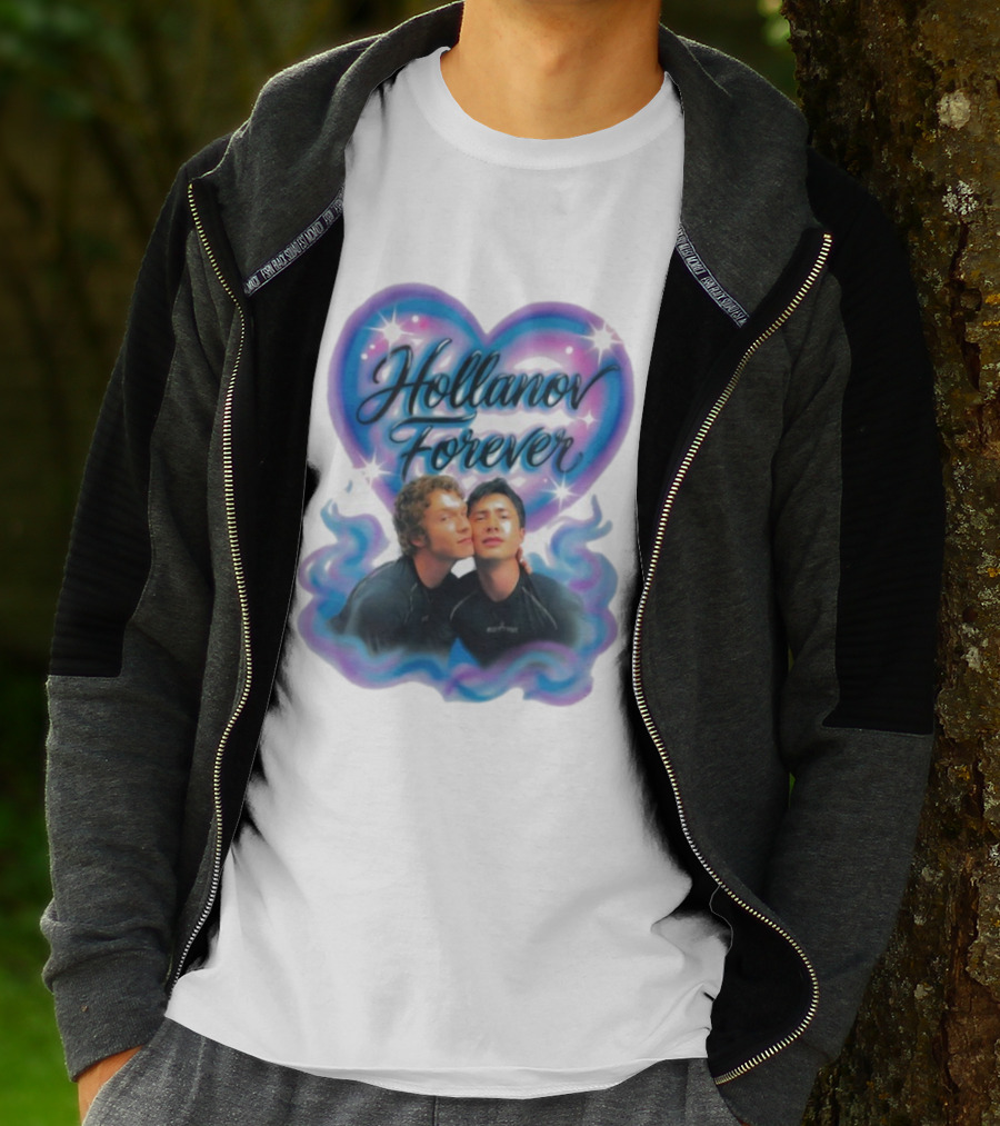 Hollanov Forever Airbrush Heart Blue Pink T-Shirt