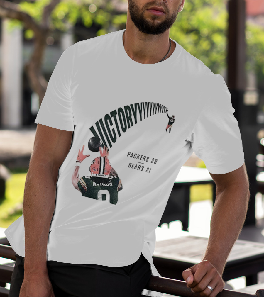 Green Bay Packers Victory 28 Bears 21 Football Win Over Chicago T-Shirt