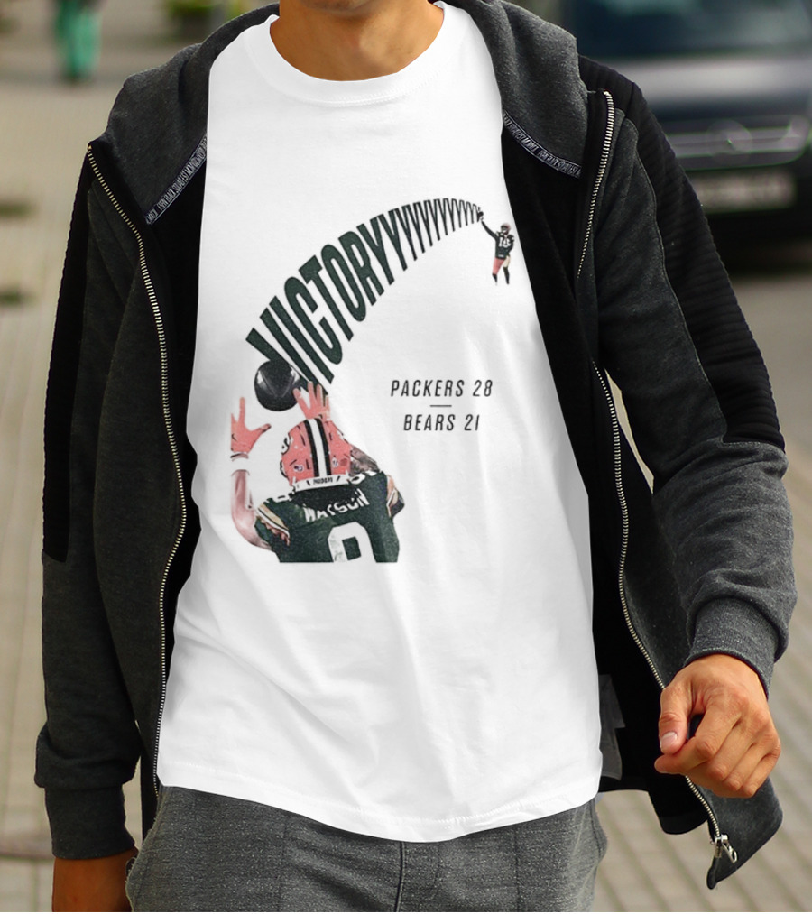 Green Bay Packers Victory 28 Bears 21 Football Win Over Chicago T-Shirt