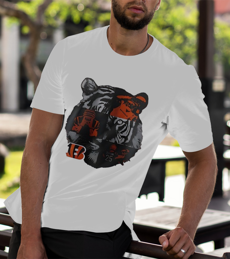 Cincinnati Bengals Season 25 Tiger B Emblem T-Shirt