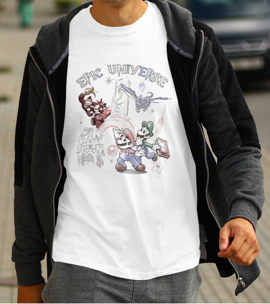 Epic Universe Mario Luigi Donkey Kong How To Train Your Dragon Collaboration T-Shirt