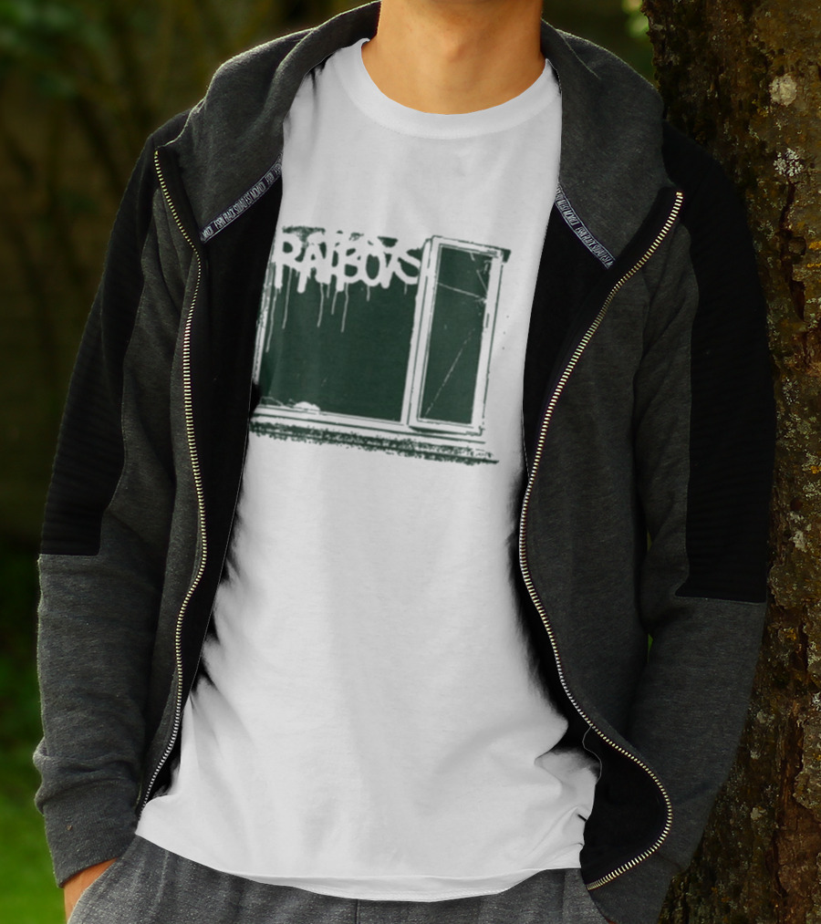 Ratboys Beige Cracked Window Dark Green T-Shirt