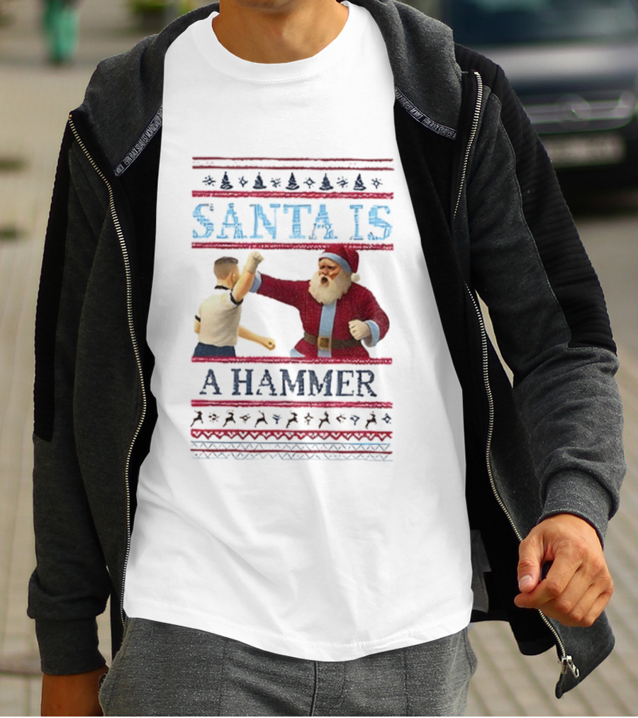 Santa Is A Hammer Christmas Funny Boxing Holiday T-Shirt