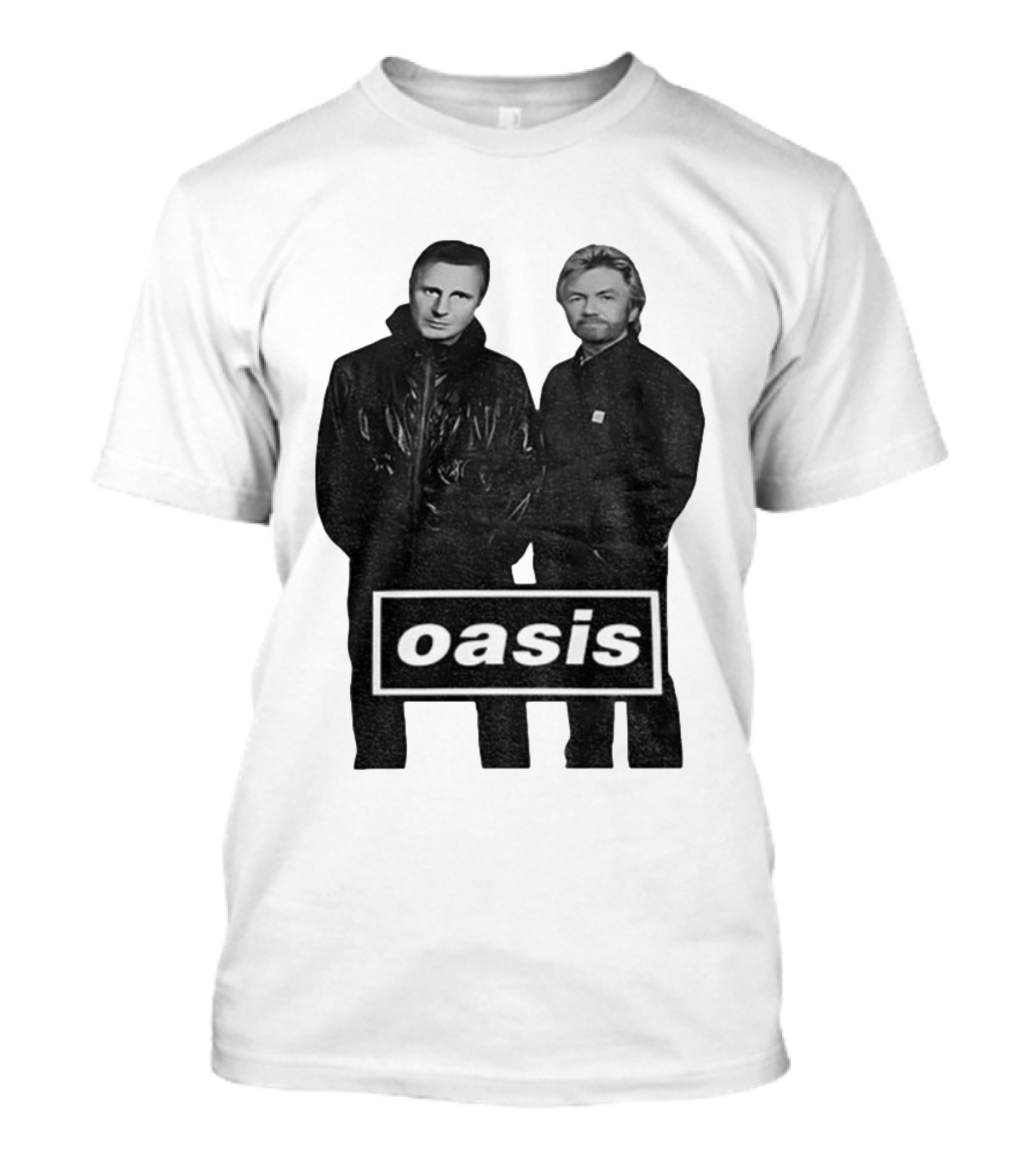 Liam Neeson Noel Edmonds Oasis Band Parody T-Shirt