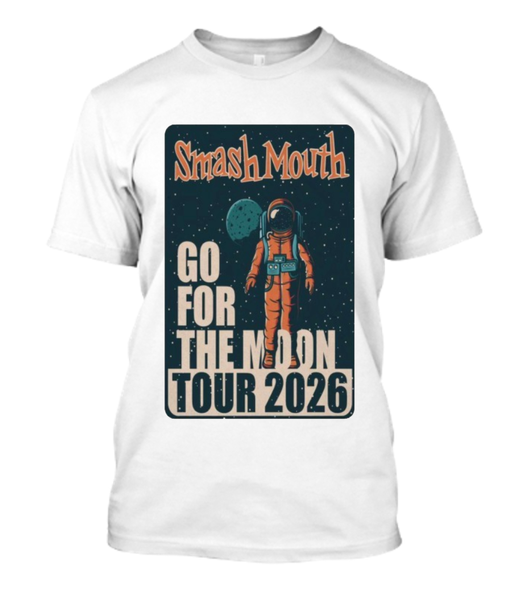 Smash Mouth Go For The Moon Tour 2026 Astronaut Space T-Shirt