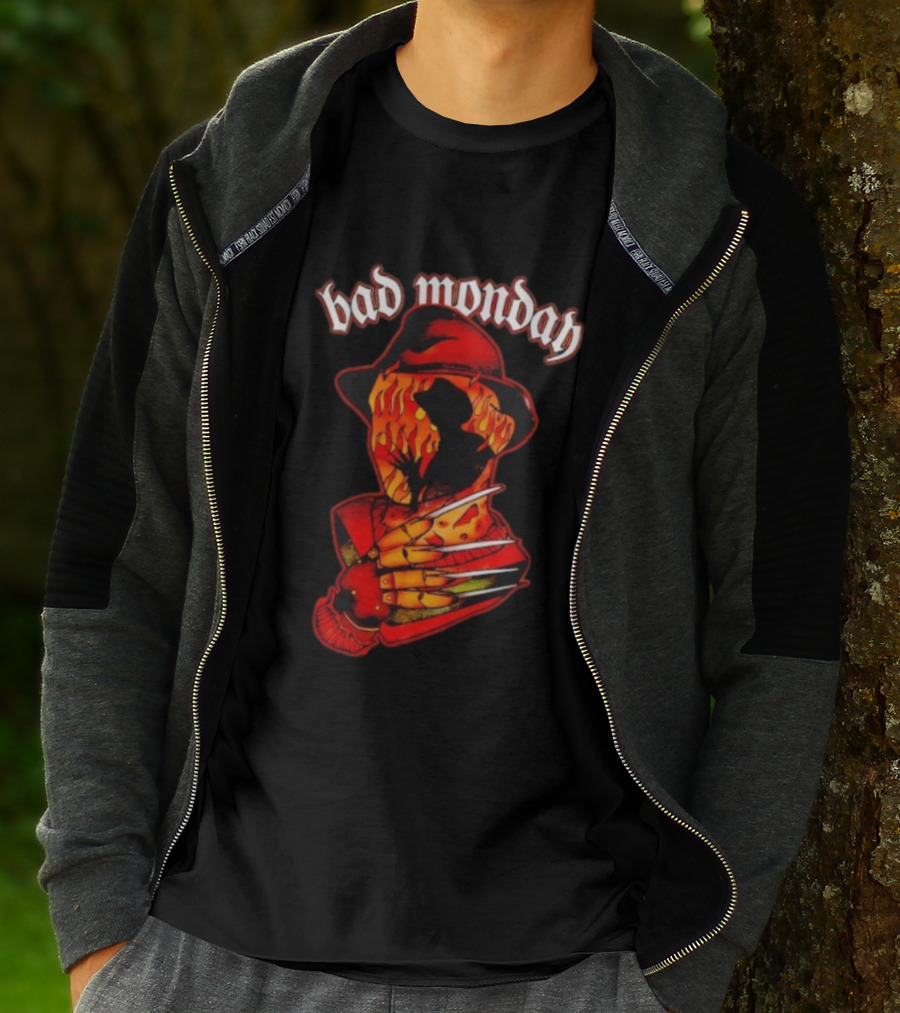 Bad Monday Apparel Flaming Glove Fedora Shadow T-Shirt