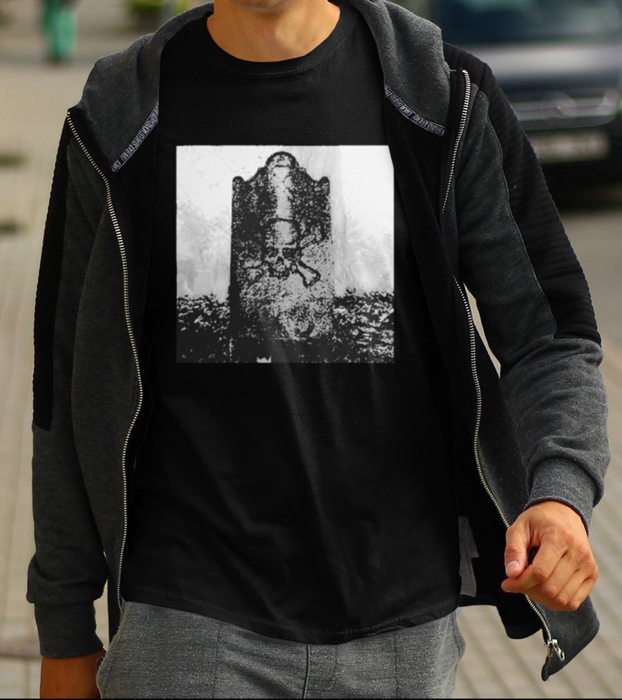 Blood For Blood Skull Crossbones Gravestone Vintage Goth Aesthetic T-Shirt