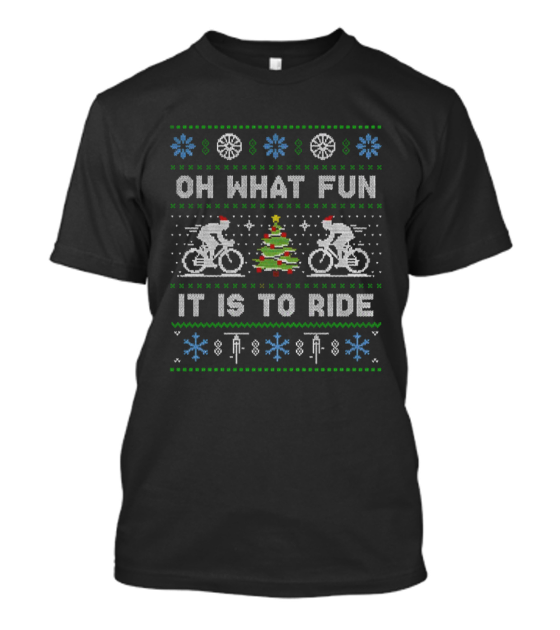 Oh What Fun It Is To Ride Cycling Christmas Bicycle Jumper T-Shirt
