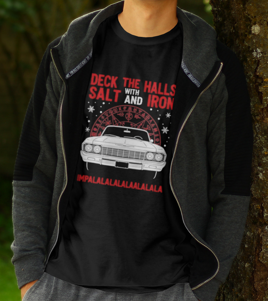 Deck The Halls With Salt And Iron Impalalalalalala Christmas Car T-Shirt
