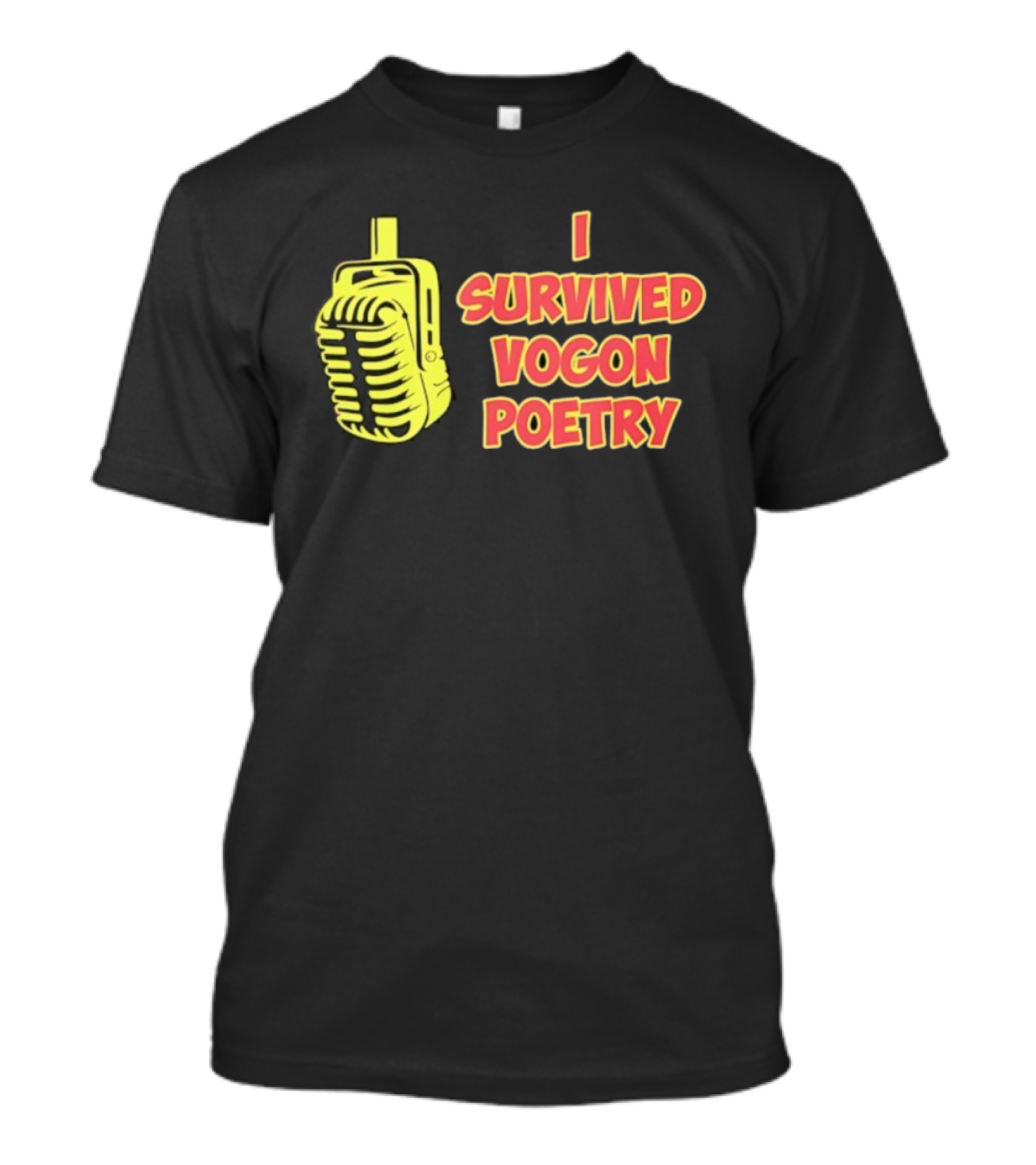 I Survived Vogon Poetry Retro Microphone Theme T-Shirt