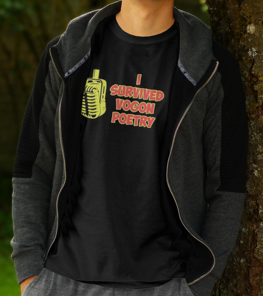 I Survived Vogon Poetry Retro Microphone Theme T-Shirt