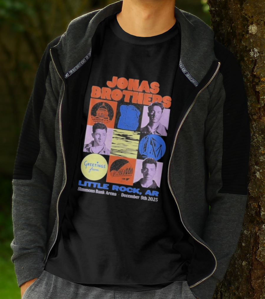 Jonas Brothers Little Rock AR Simmons Bank Arena December 9 2025 Tour Greeting T-Shirt