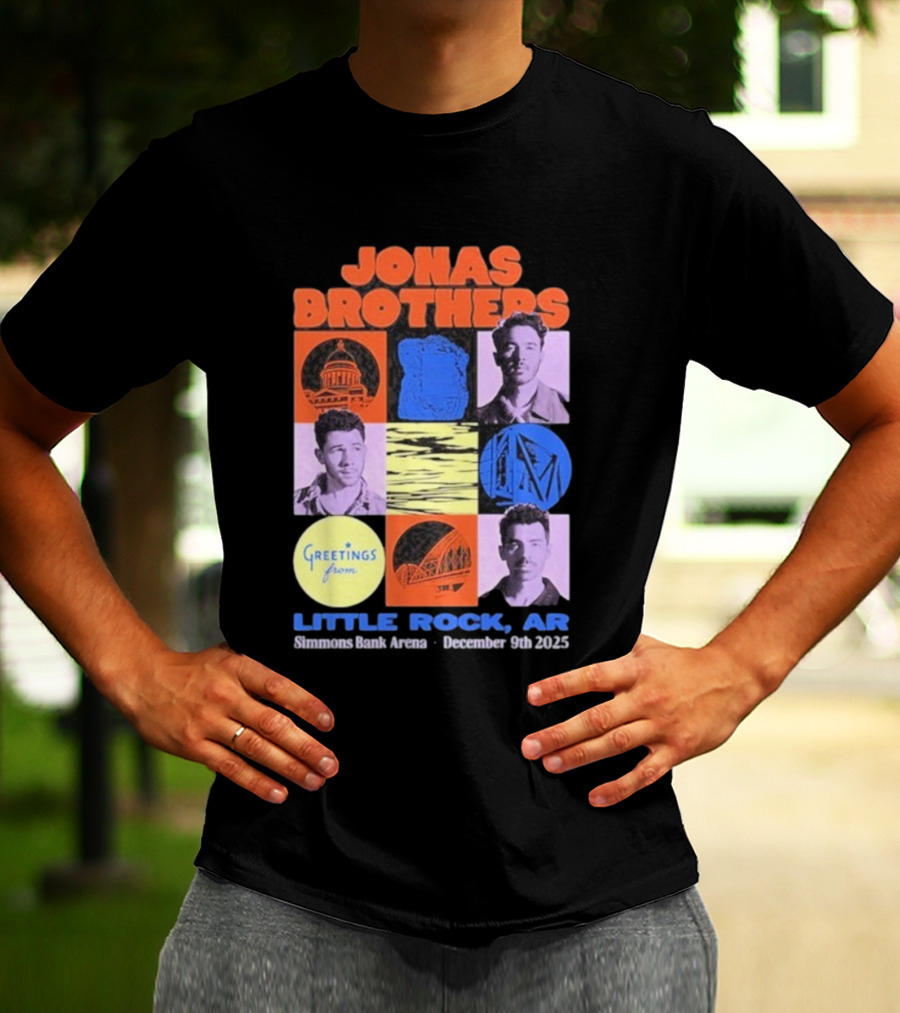 Jonas Brothers Little Rock AR Simmons Bank Arena December 9 2025 Tour Greeting T-Shirt